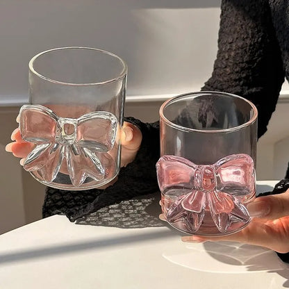 Aesthetic trending bow glass without handle