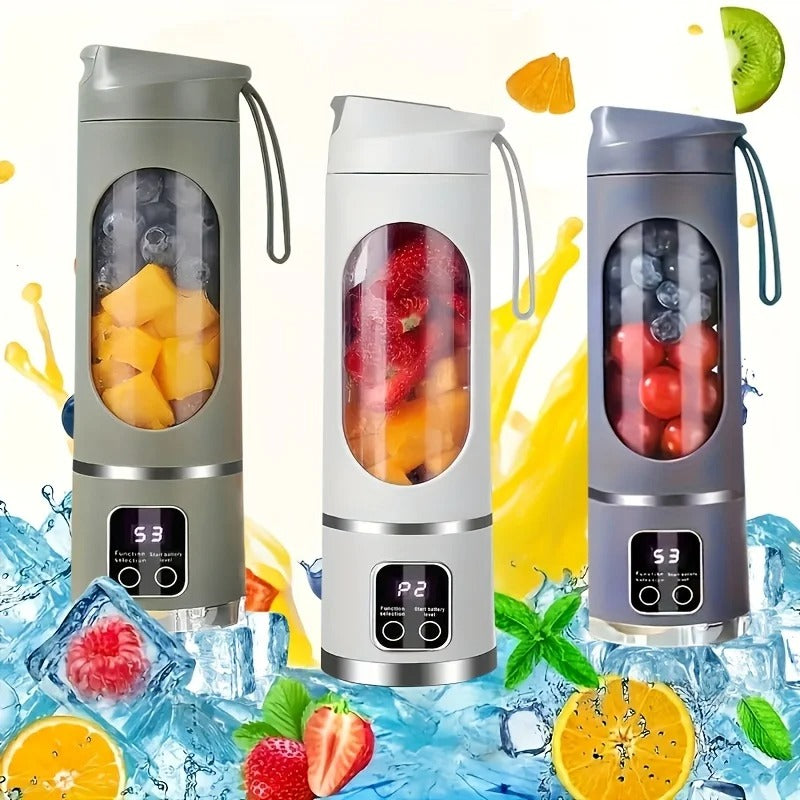450ml Rechargeable Fruit Juicer, Portable Blender for Shakes, Mini Portable Electric Juicer