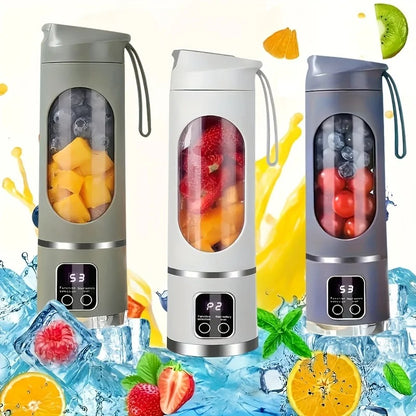 450ml Rechargeable Fruit Juicer, Portable Blender for Shakes, Mini Portable Electric Juicer