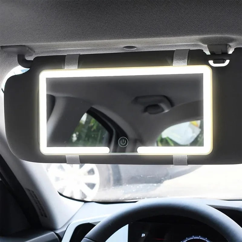 Car interior mirrors LED HD Makeup mirror for girls Women Rechargeable fill light Universal slim makeup mirror