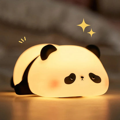 Rechargeable Sensor Touch Night Light Cute panda Silicone Lamp LED