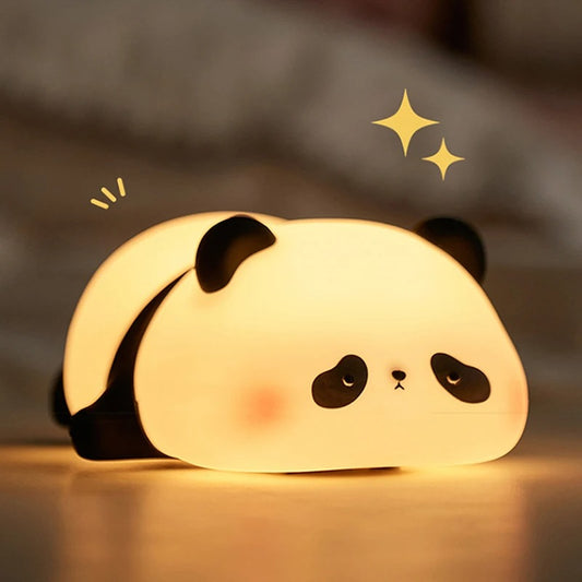 Rechargeable Sensor Touch Night Light Cute panda Silicone Lamp LED