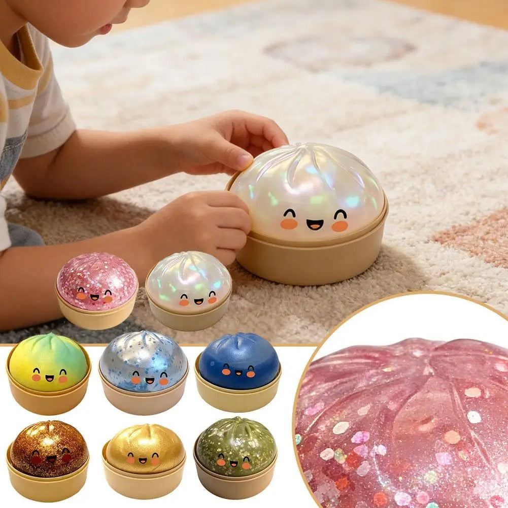 Cute Crystal Steam Bun Stress Ball, Slowly Rising, Squishy
