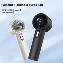 2025 Handheld Fan with LED Display Semiconductor Cooling 98 Speeds USB Rechargeable for Sports