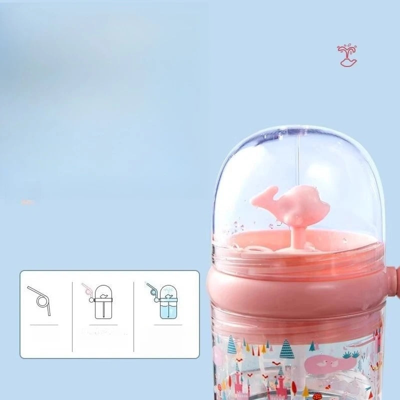 Water Bottles Children Whale Squirt Cup Dolphin Goldfish Prevent Falling Bottle Drinking Utensils Kitchen Dining Bar Home