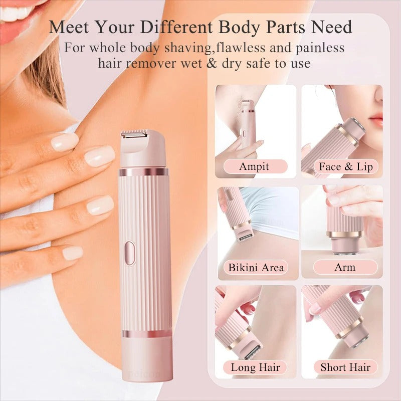 Electric shaver for women, waterproof bikini trimmer, facial shaver for underarms
