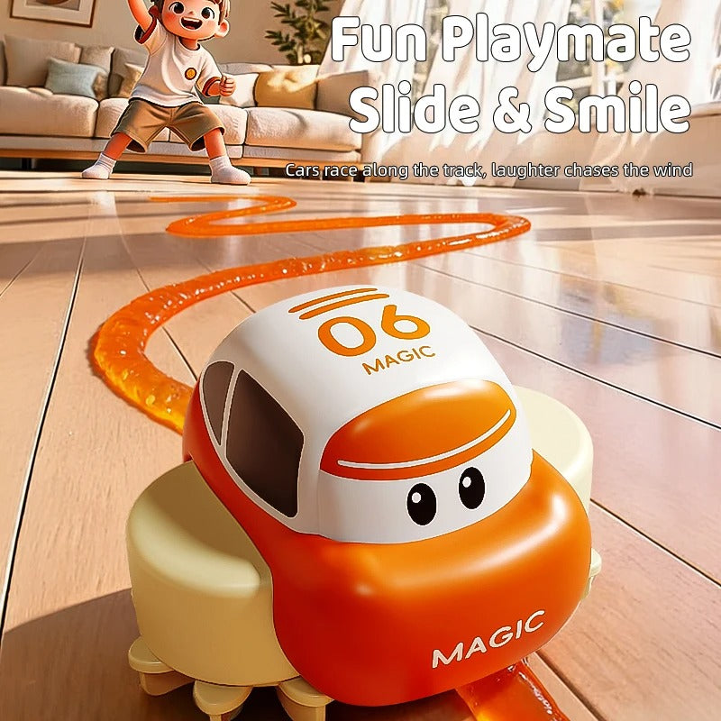 DIY Assemblable Variable Race Track Toy Car, Educational Electric Mini Car with Crystal Mud Track