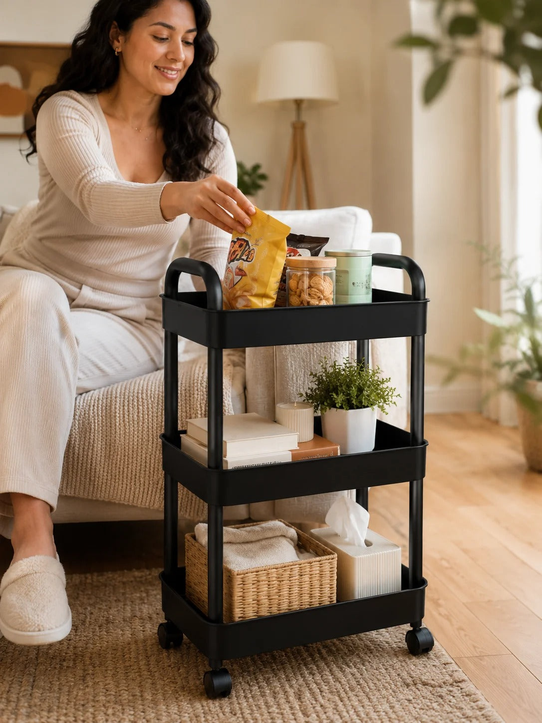 3 Tier Fiber Plastic Trolley