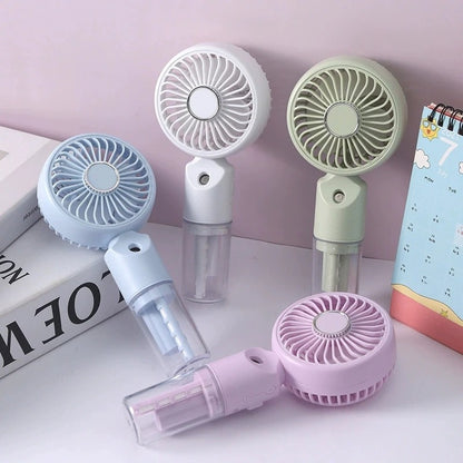 Portable handheld spray mist fan, mini USB, outdoor, student gift, compact personal cooling fan with water mist function