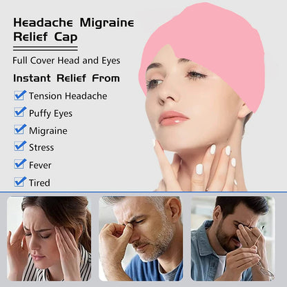 Migraine Gel Ice Cap Hot Cold Hat for Wrap Face Eye Mask Pressure Massage Care Sleep Tool Pain Relief