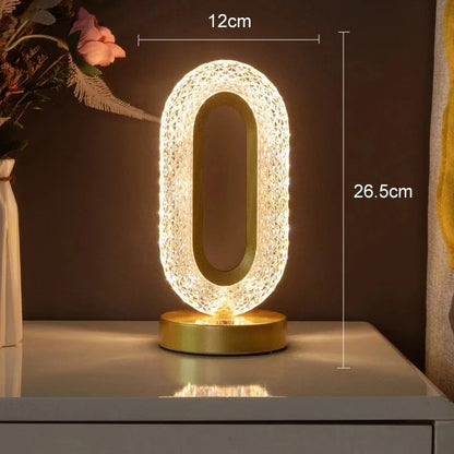 Touch Control 3D Crystal Track Night Light Girls Room Home Decor Aesthetic USB Bedside Table LED Ambient Table 3D Moon Lamp