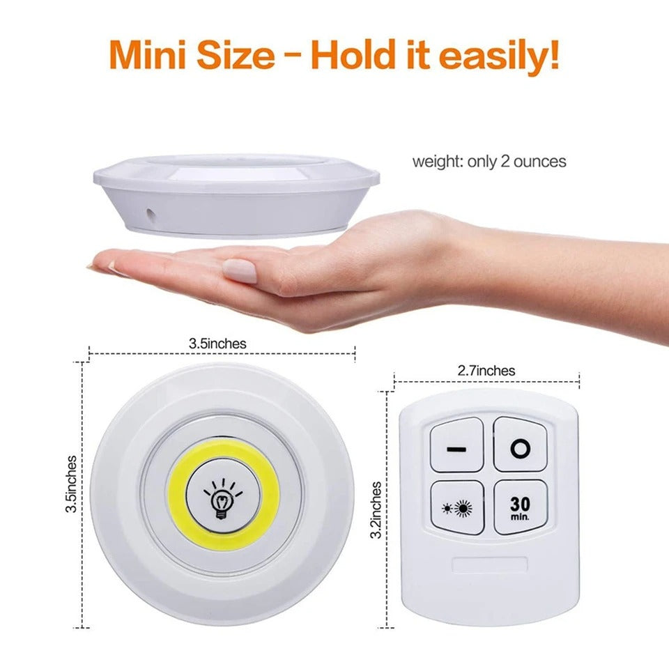Tap LED Light With Remote Control pack of 3
