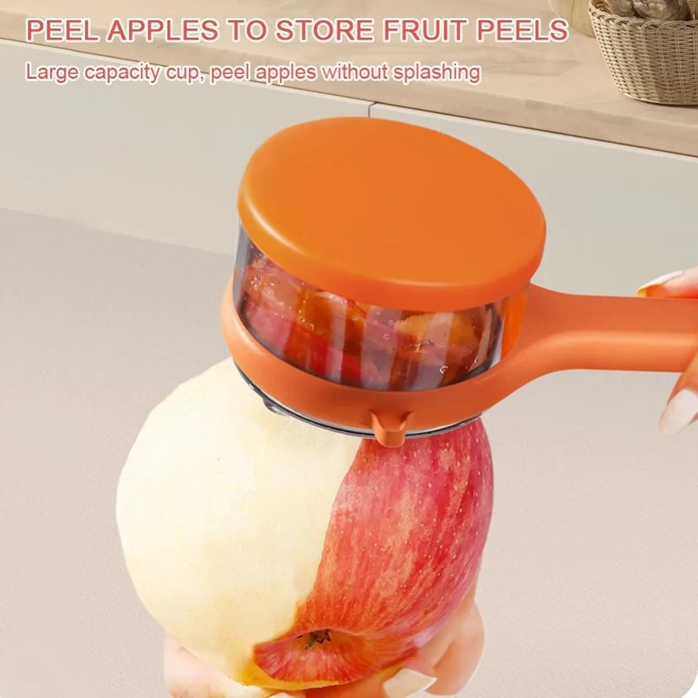 Multifunctional vegetable peeler with storage box, manual apple peeler