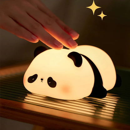 Rechargeable Sensor Touch Night Light Cute panda Silicone Lamp LED