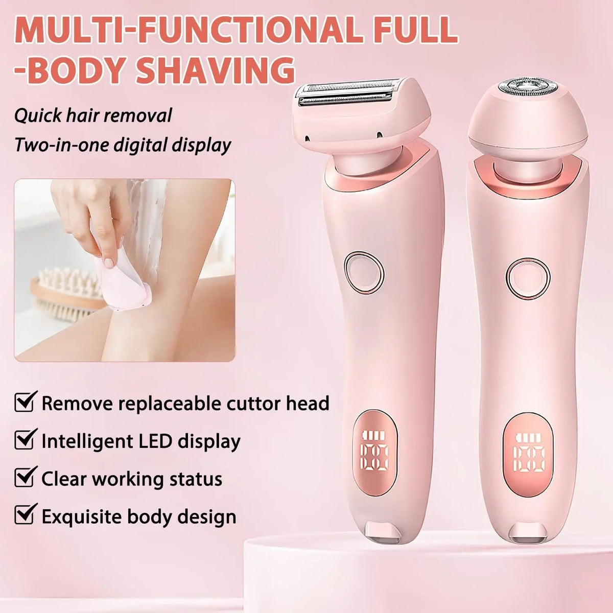 Electric shaver for women painless 2 in 1