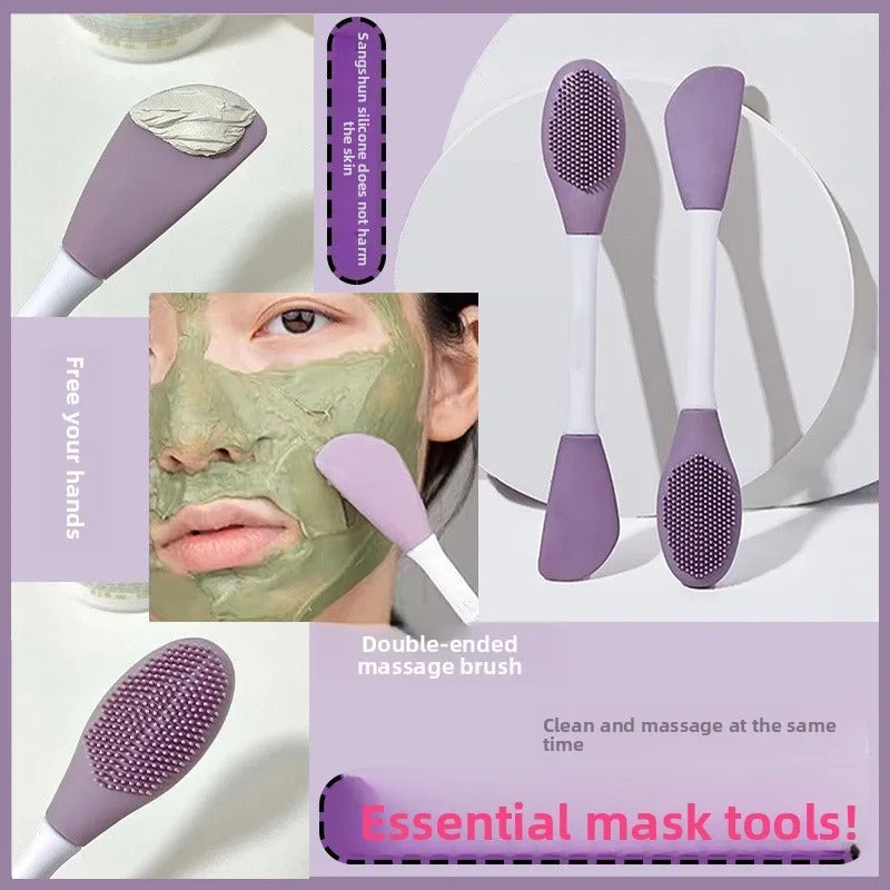 Double head silicone mask brush