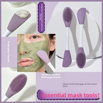 Double head silicone mask brush