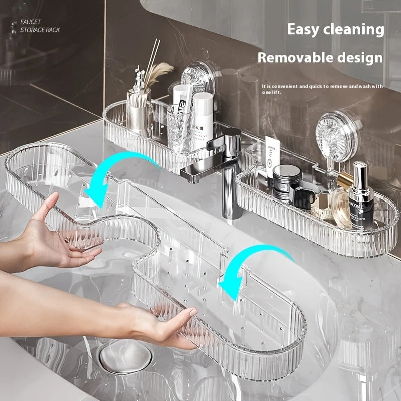 acrylic clear wall mounted suction holder for bathroom
