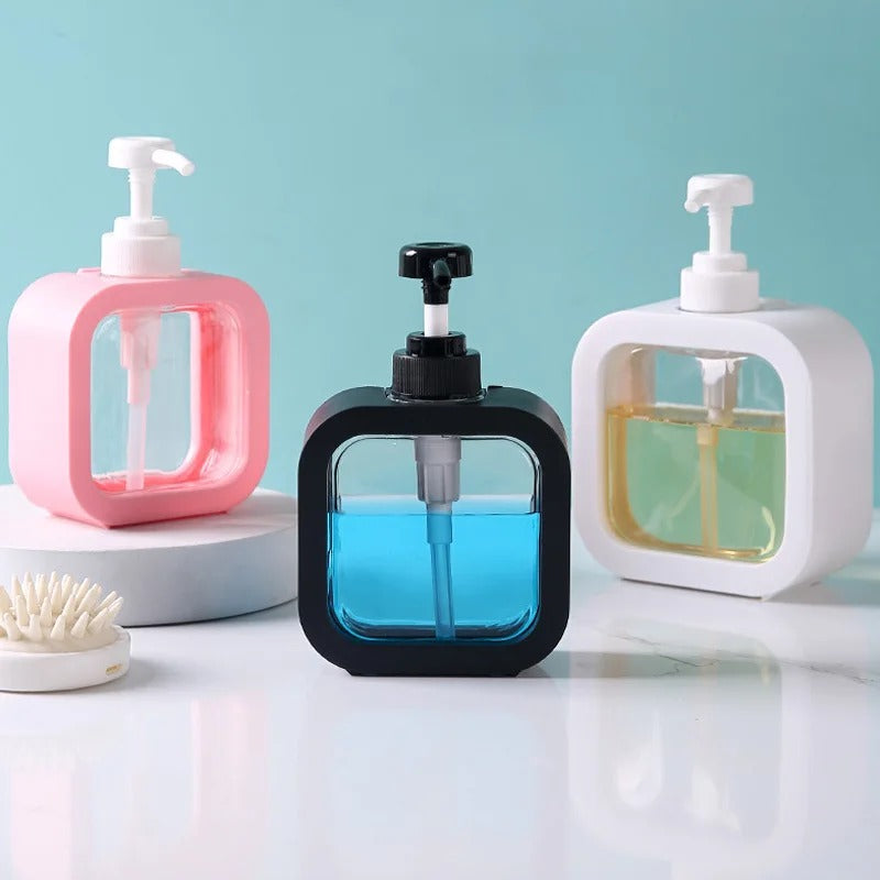 large capacity soap dispenser bottle, transparent visible plastic squeeze bottle, suitable for travel, kitchen, bathroom