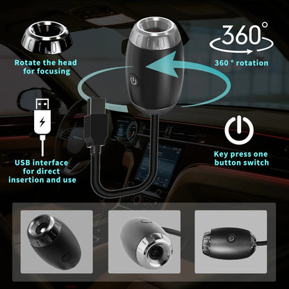 Galaxy Projector USB Night Light Car Mood Lighting LED Starry Sky Lamp for Room Bedroom