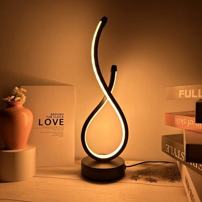 Creative spiral LED night light, 3-color, dimmable, desk lamp, reading light for living room, office, desk
