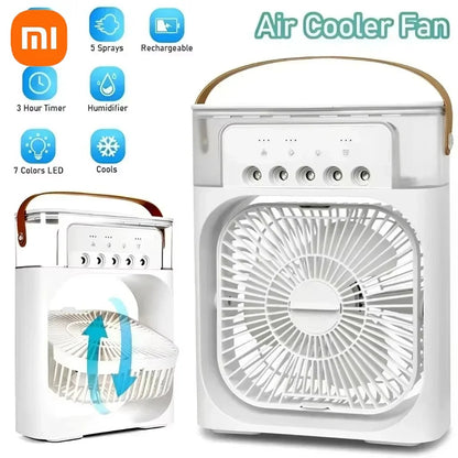 Xiaomi 3-in-1 portable fan, air conditioner, mini air cooler, LED night light, humidifier, fan for office and home