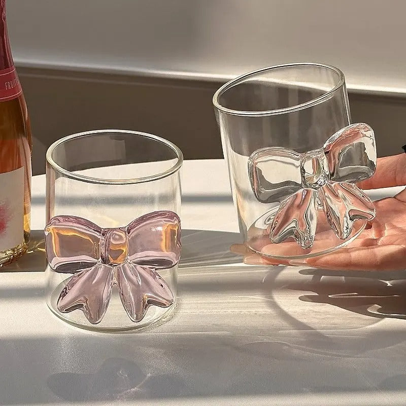 Aesthetic trending bow glass without handle