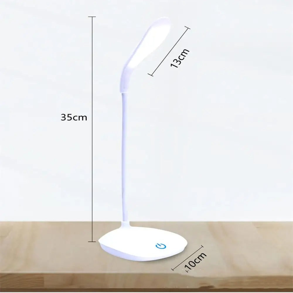 LED Desk Lamp for Study & Bedroom USB Rechargeable Eye Caring Light 360° Flexible Arm 3 Modes Night Table Lamp & Student Reading Light
