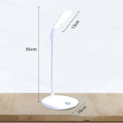LED Desk Lamp for Study & Bedroom USB Rechargeable Eye Caring Light 360° Flexible Arm 3 Modes Night Table Lamp & Student Reading Light