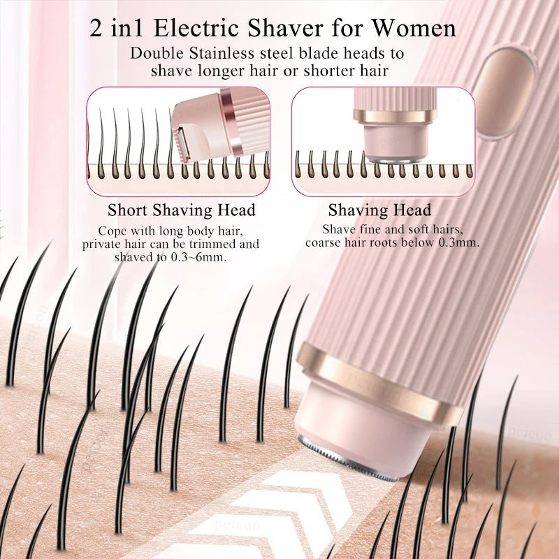 Electric shaver for women, waterproof bikini trimmer, facial shaver for underarms