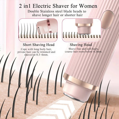 Electric shaver for women, waterproof bikini trimmer, facial shaver for underarms