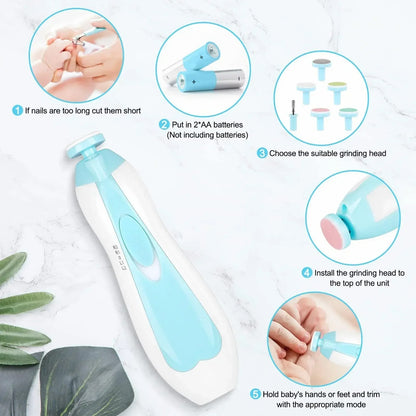 Electric anti-pinching nail grinder for newborns, baby nail cutter