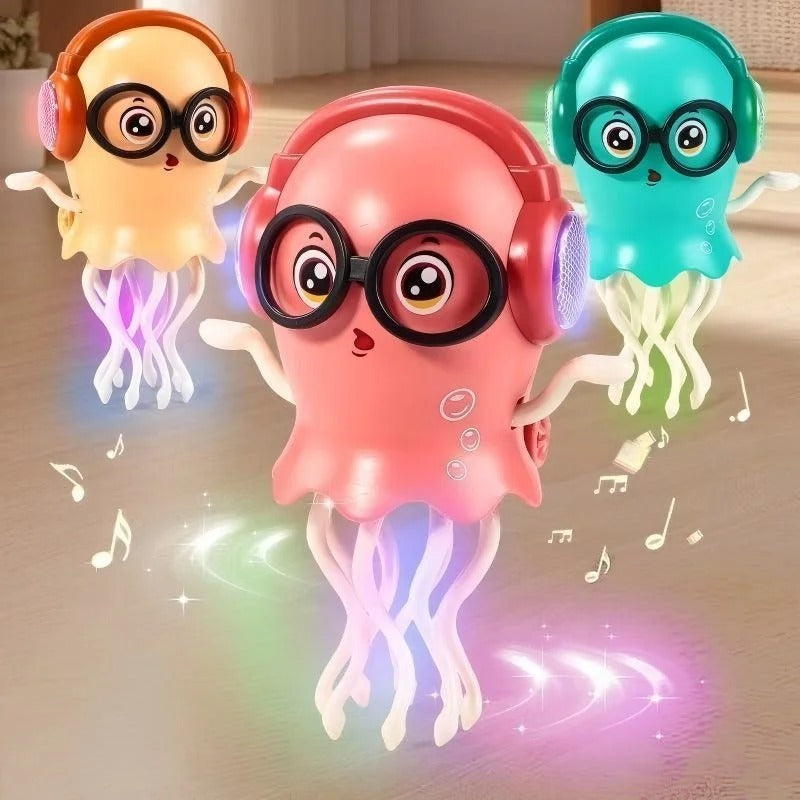 LED-powered, crawling, dancing jellyfish toy