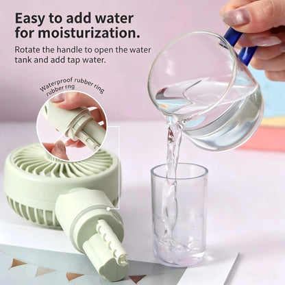 Portable handheld spray mist fan, mini USB, outdoor, student gift, compact personal cooling fan with water mist function