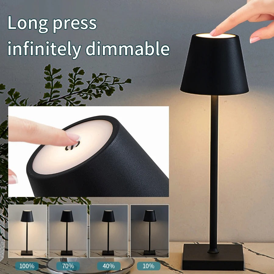 Rechargeable LED Table Lamp Touch Switch 3-Level Dimmable Desk Lamps Bar Club Diner Creative Decorative Mood Lighting