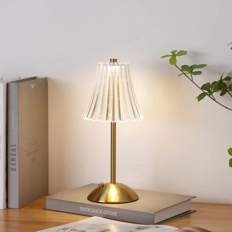 Sunset Lamp Retro Crystal Table Lamp LED Touch Sensor Postmodern Light Rechargeable Wireless Reading Lamp for Hotel Bar Decor