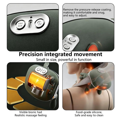 Heated neck and shoulder massager with 3 speed levels + free gift