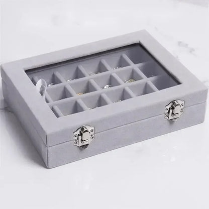New velvet and glass jewelry storage box