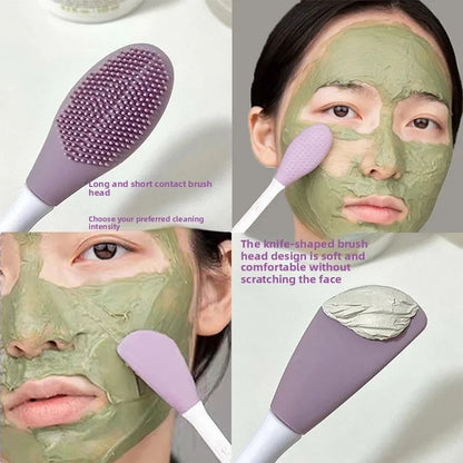 Double head silicone mask brush
