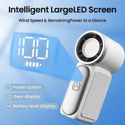 Portable mini handheld fan with LED display, mini high-speed handheld fan, desk fan, outdoor cooling, rechargeable fan