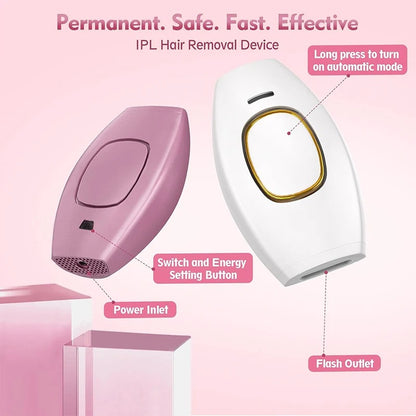 Laser Epilator IPL Hair Removal Laser Epilator for Women 500,000 Flash Depilator Pulses Permanent Painless Hair Removal