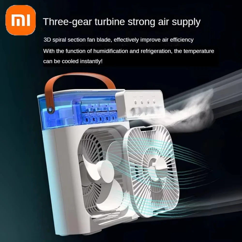 Xiaomi 3-in-1 portable fan, air conditioner, mini air cooler, LED night light, humidifier, fan for office and home