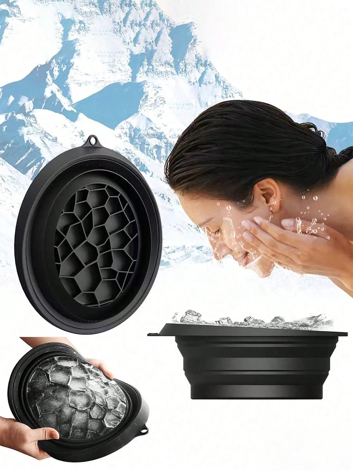 Foldable silicone ice bowl