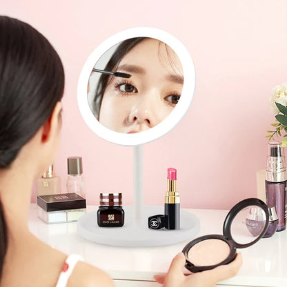 LED Cosmetic Mirror With Dimmable, Rotating, and Memory Functions - USB Cosmetic Mirror With Monochrome