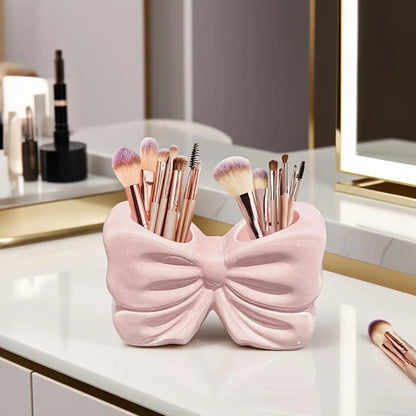 bow shaped curved makeup brush holder