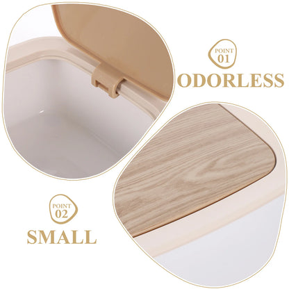 Mini trash can with push lid