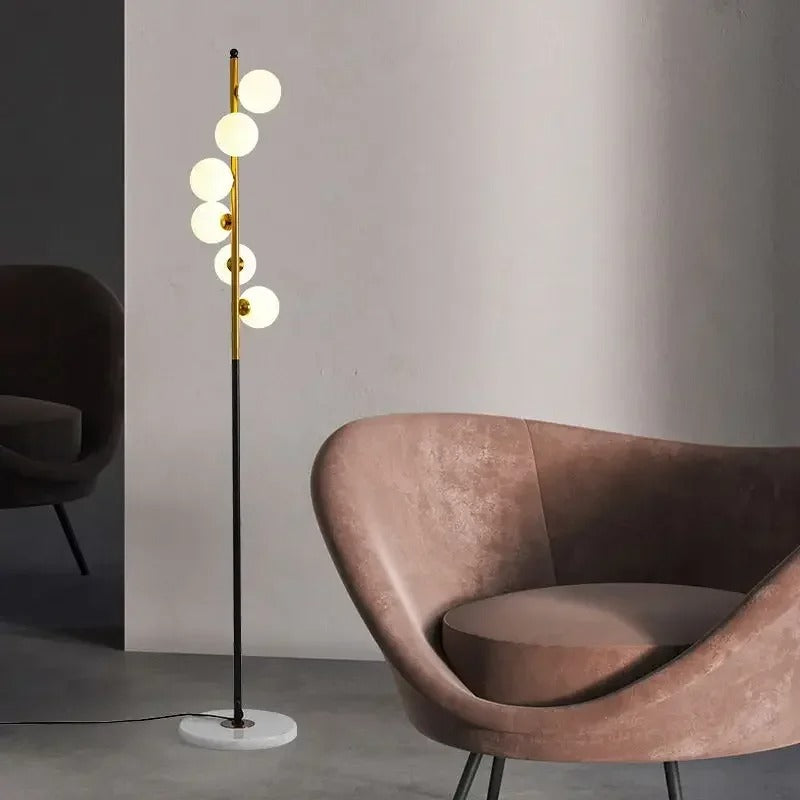 Modern LED curve ball floor lamp