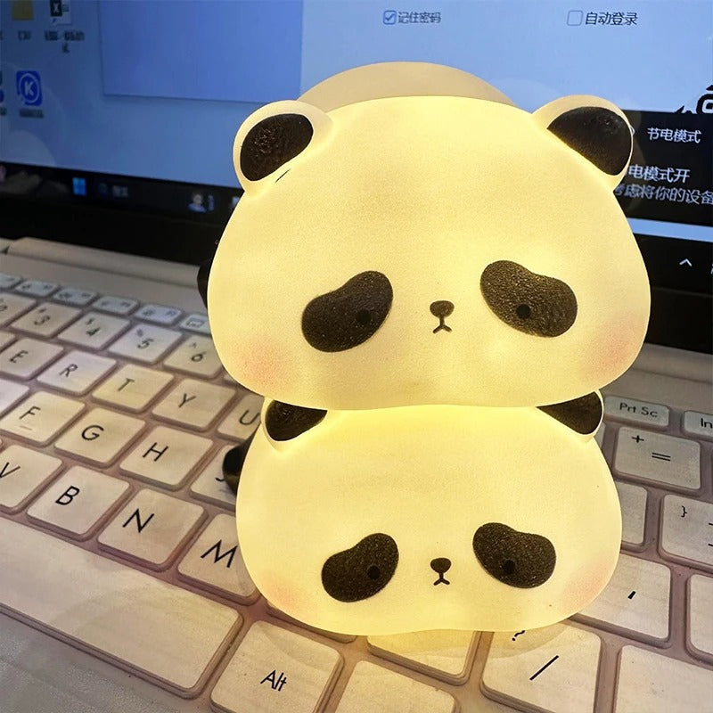 Rechargeable Sensor Touch Night Light Cute panda Silicone Lamp LED