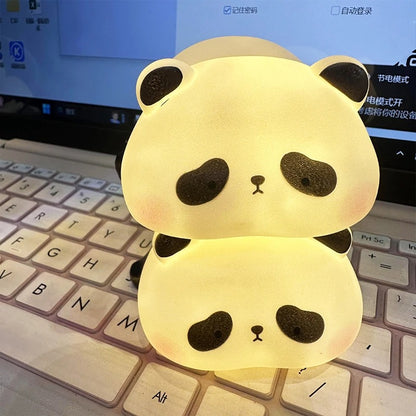 Rechargeable Sensor Touch Night Light Cute panda Silicone Lamp LED