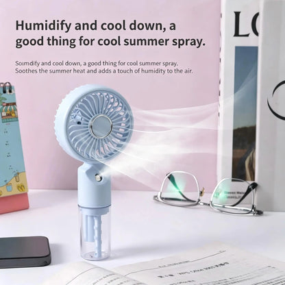 Portable handheld spray mist fan, mini USB, outdoor, student gift, compact personal cooling fan with water mist function